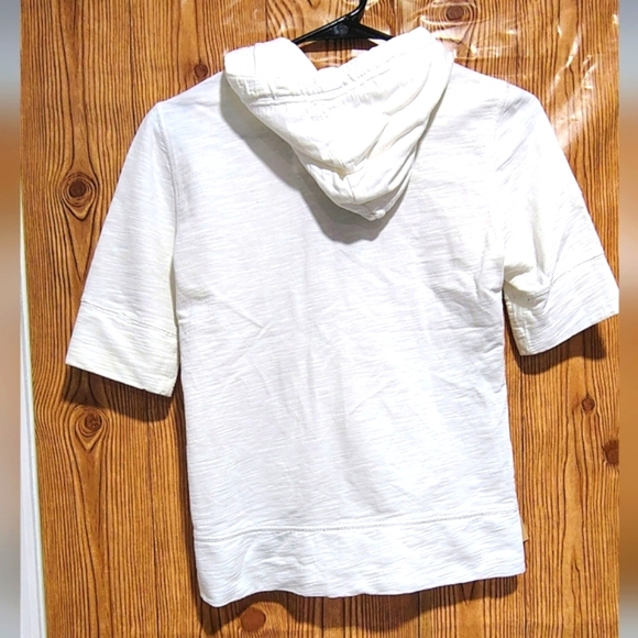 H&M White Short-Sleeved Hoodie Sweatshirt - Picture 5 of 6